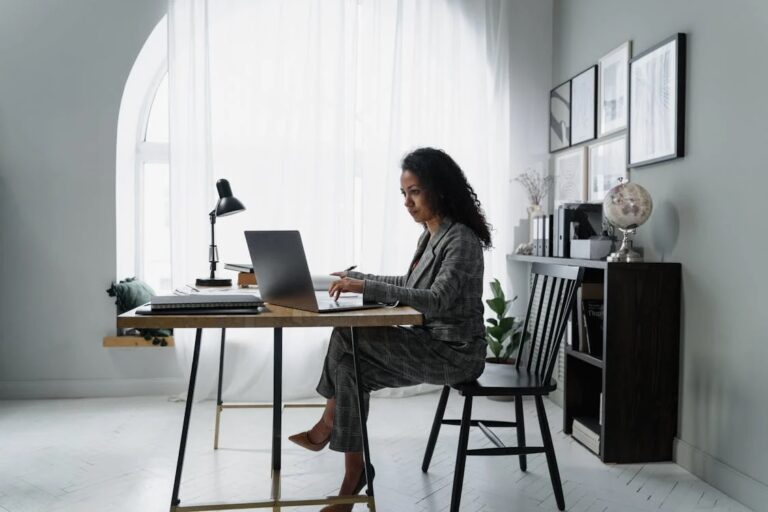 Woman planning for retirement